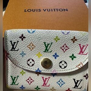 Louis Vuitton White Multicolor Monogram Wallet